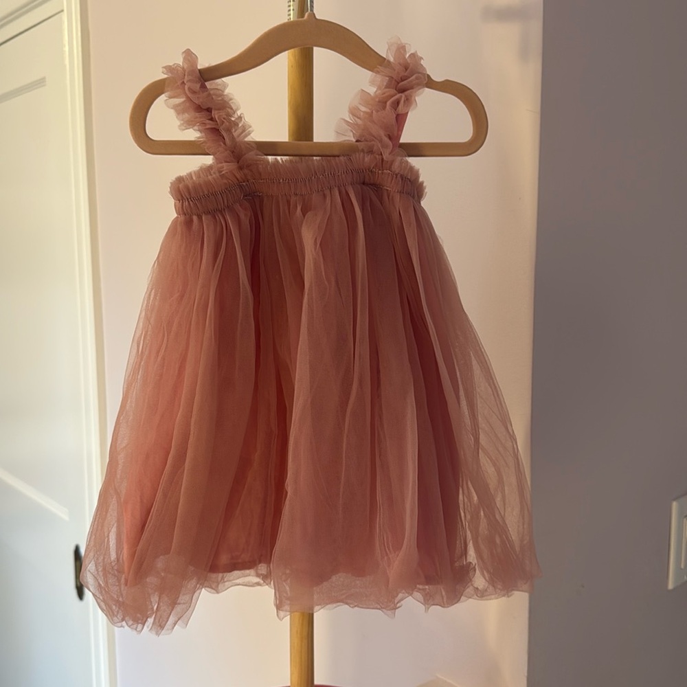 Size 12 month tulle dusty pink dress, worn once for photoshoot